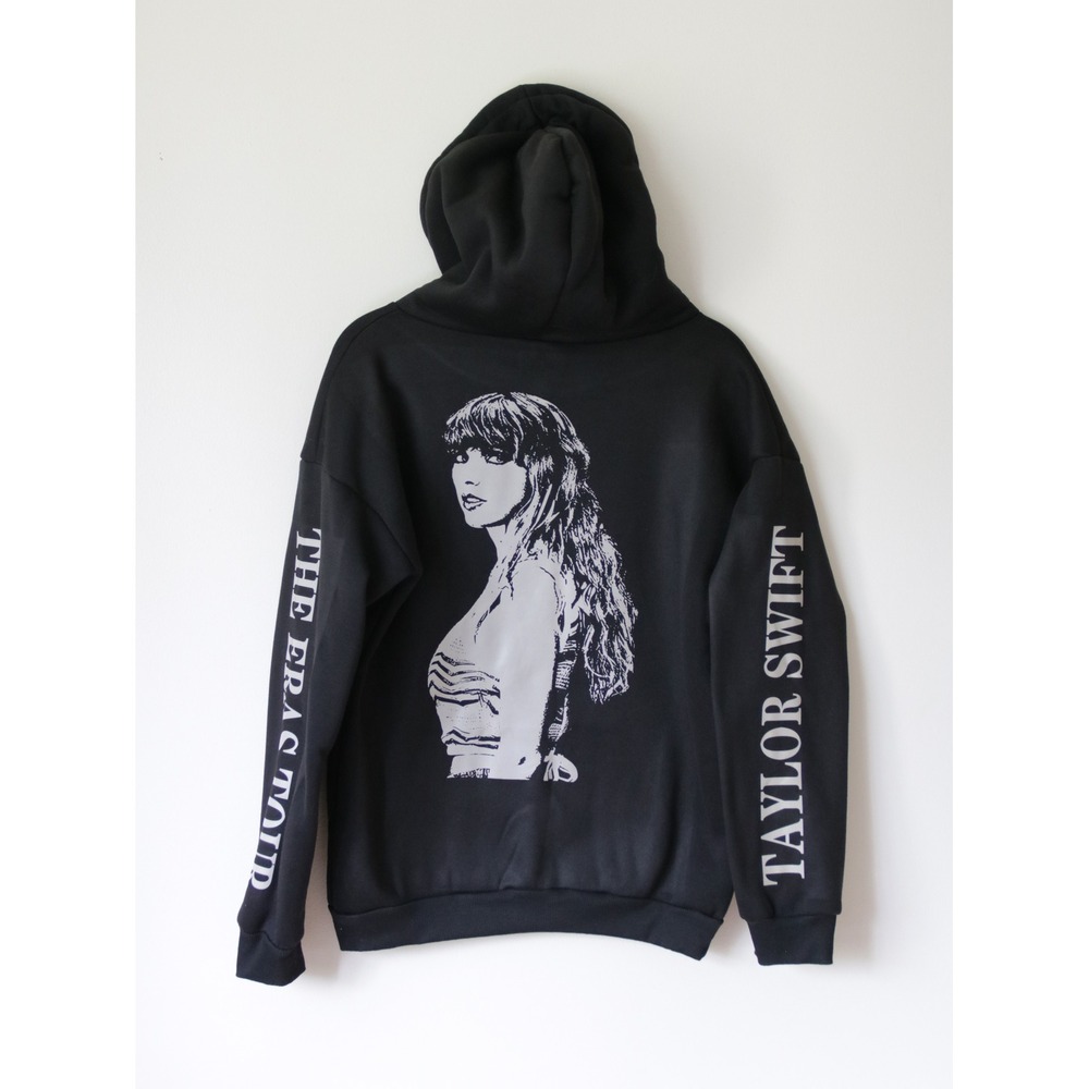 NWOT Authentic Taylor Swift Eras Tour Black Graphic Hoodie Sleeve Womens Medium